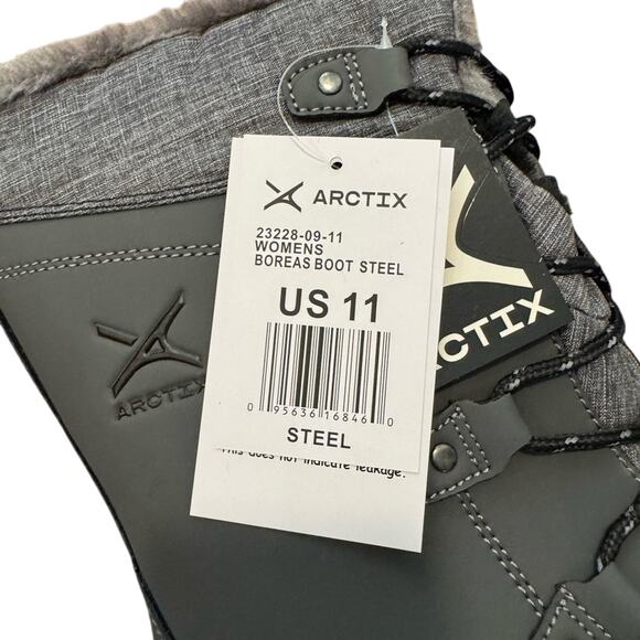 Arctix Boras Gray Winter Snow Boots Faux Fur Waterproof Women’s 11 NWT - Picture 4 of 5